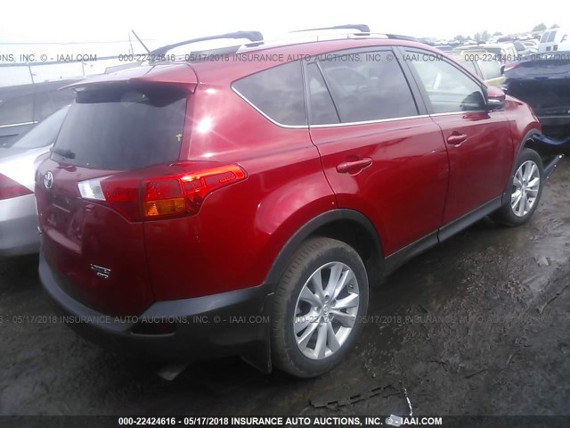 2T3DFREV3FW309863 - 2015 TOYOTA RAV4 LIMITED RED photo 4