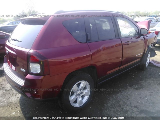 1C4NJCEA3HD114911 - 2017 JEEP COMPASS LATITUDE 红色 照片 4