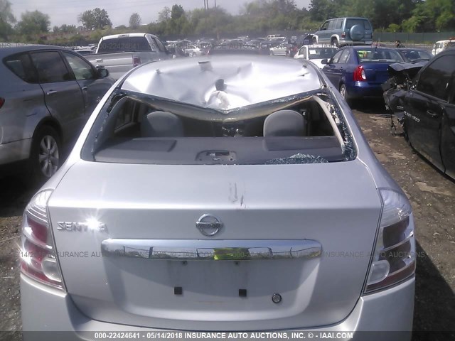 3N1AB6AP8AL685952 - 2010 NISSAN SENTRA 2.0/2.0S/SR/2.0SL SILVER photo 6