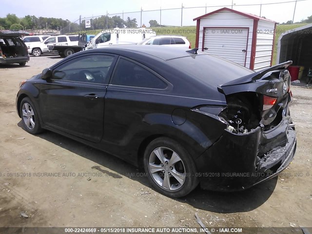 KMHDH6AE0DU022498 - 2013 HYUNDAI ELANTRA COUPE GS/SE BLACK photo 3