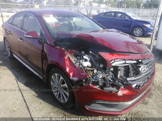 5NPE34AF4FH116854 - 2015 HYUNDAI SONATA SPORT/LIMITED RED photo 1