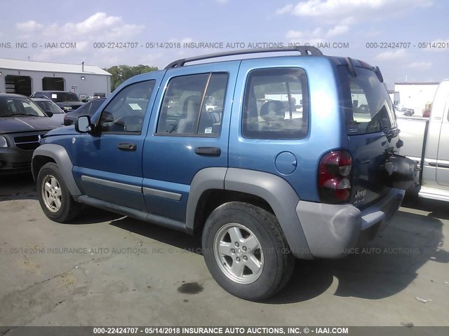 1J4GL48K66W103877 - 2006 JEEP LIBERTY SPORT 蓝色 照片 3