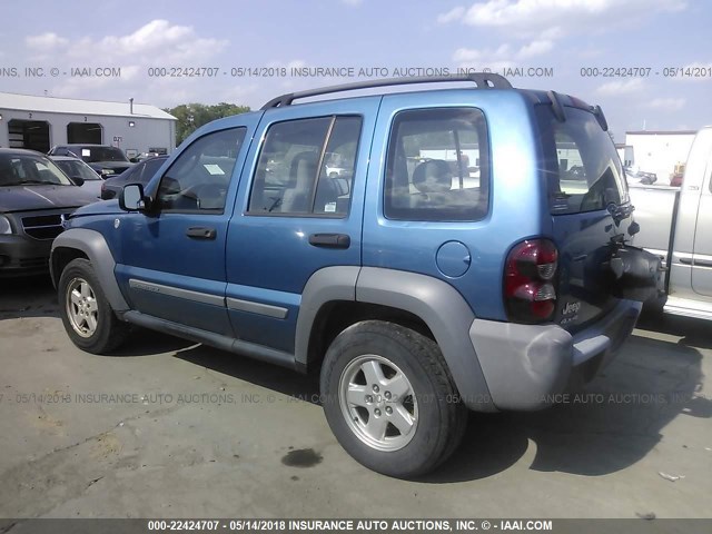 1J4GL48K66W103877 - 2006 JEEP LIBERTY SPORT BLUE photo 3