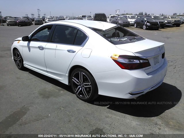 1HGCR2F61GA225351 - 2016 HONDA ACCORD SPORT WHITE photo 3