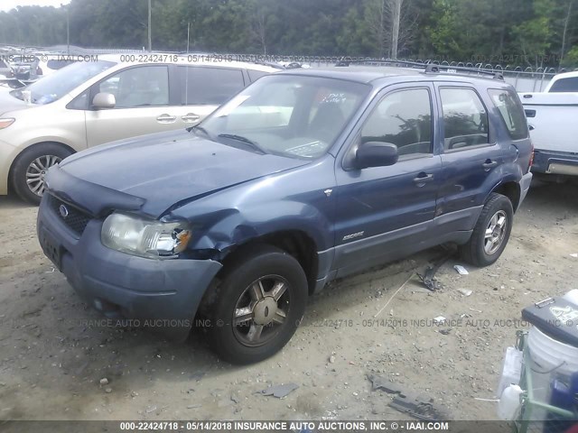 1FMYU01141KB04877 - 2001 FORD ESCAPE XLS BLUE photo 2