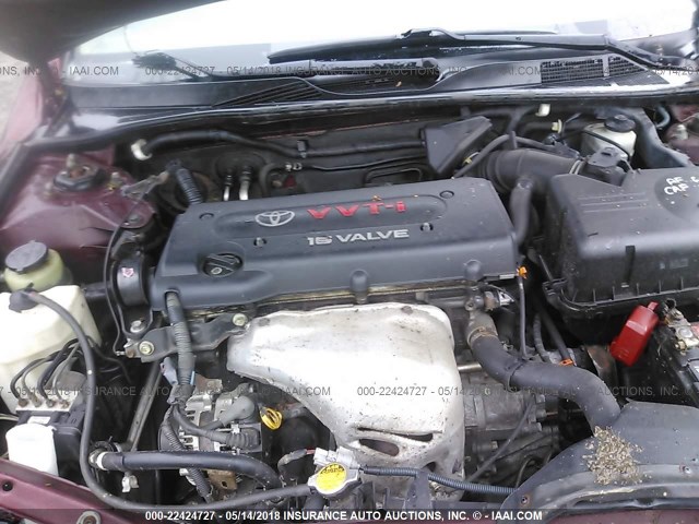 4T1BE32K85U384406 - 2005 TOYOTA CAMRY LE/XLE/SE ბურგუნდია ფოტო 10