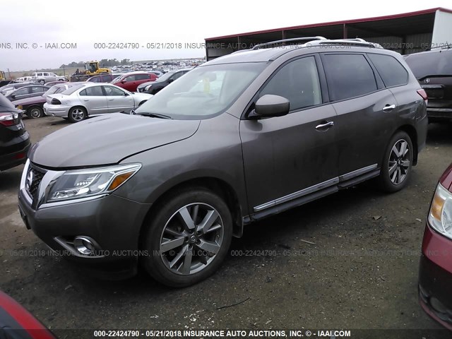 5N1AR2MM1DC608130 - 2013 NISSAN PATHFINDER S/SV/SL/PLATINUM 灰色 照片 2