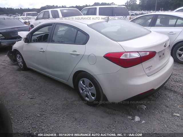 KNAFK4A65F5312287 - 2015 KIA FORTE LX WHITE photo 3