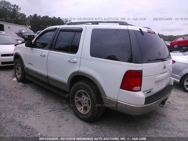 1FMZU74E72UB22887 - 2002 FORD EXPLORER EDDIE BAUER WHITE photo 3