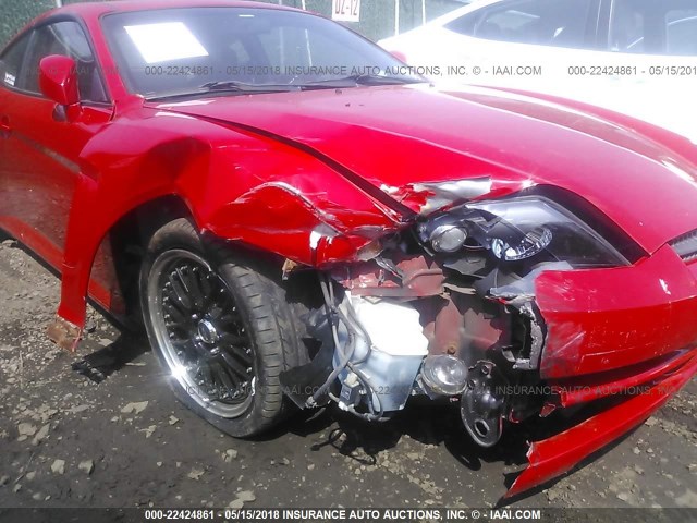 KMHHN65F33U099555 - 2003 HYUNDAI TIBURON GT RED photo 6