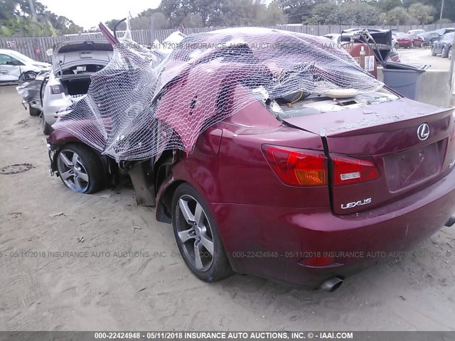 JTHBK262X72055642 - 2007 LEXUS IS 250 RED photo 3