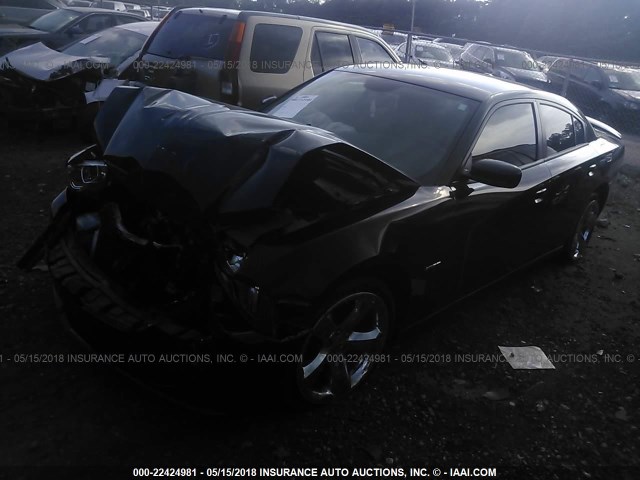 2C3CDXCT9EH163933 - 2014 DODGE CHARGER R/T BLACK photo 2