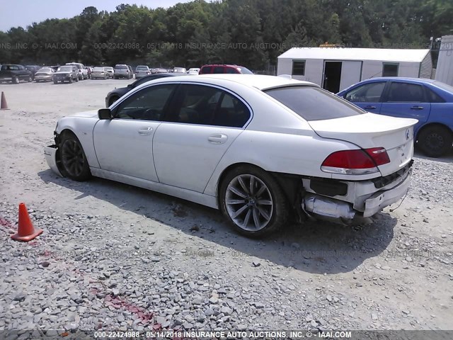 WBAHL835X7DT09460 - 2007 BMW 750 I WHITE photo 3