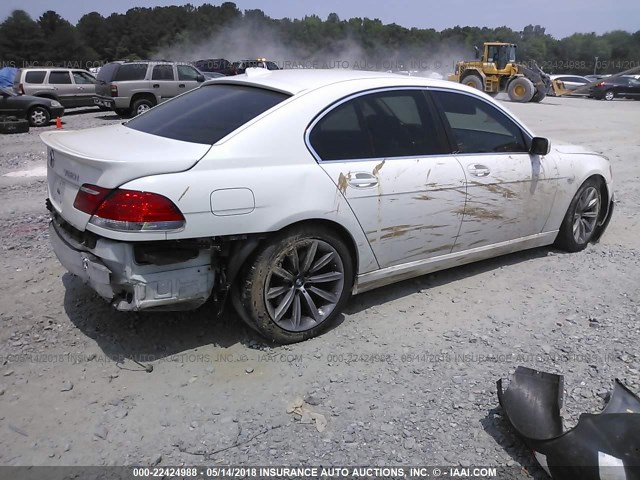 WBAHL835X7DT09460 - 2007 BMW 750 I WHITE photo 4