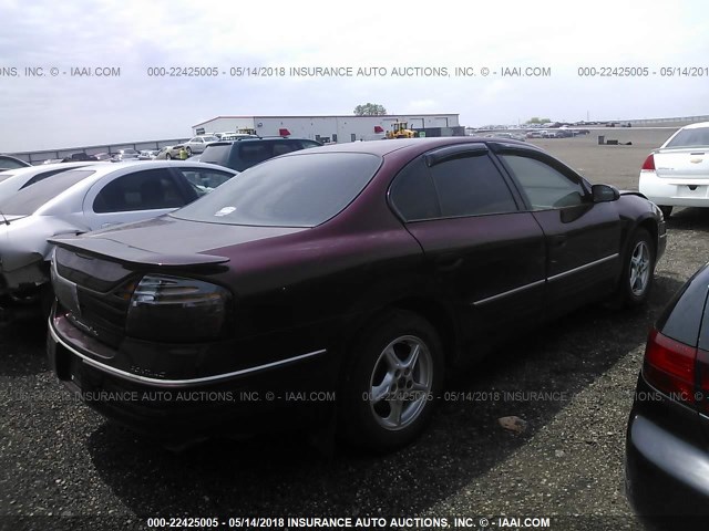 1G2HX54K614249957 - 2001 PONTIAC BONNEVILLE SE BURGUNDY photo 4