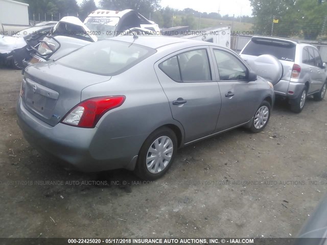 3N1CN7AP5CL945913 - 2012 NISSAN VERSA S/SV/SL GRAY photo 4