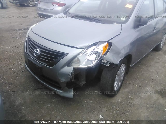 3N1CN7AP5CL945913 - 2012 NISSAN VERSA S/SV/SL GRAY photo 6