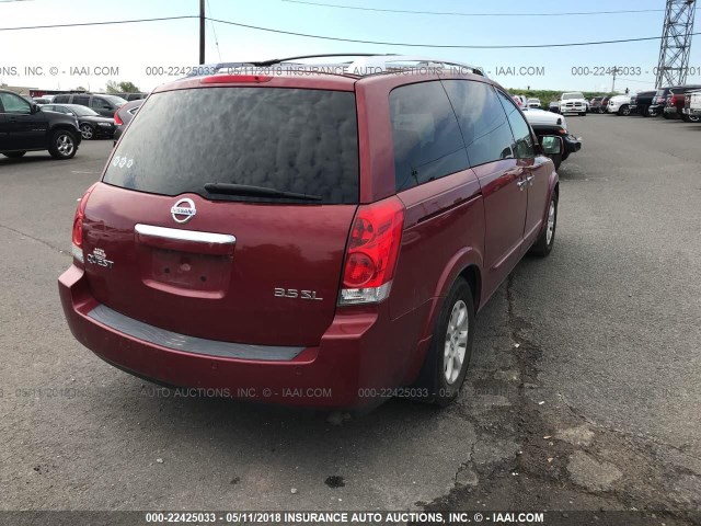 5N1BV28U77N118410 - 2007 NISSAN QUEST S/SE/SL RED photo 4