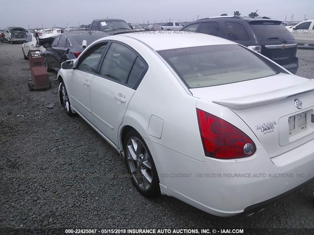 1N4BA41E17C834218 - 2007 NISSAN MAXIMA SE/SL WHITE photo 3