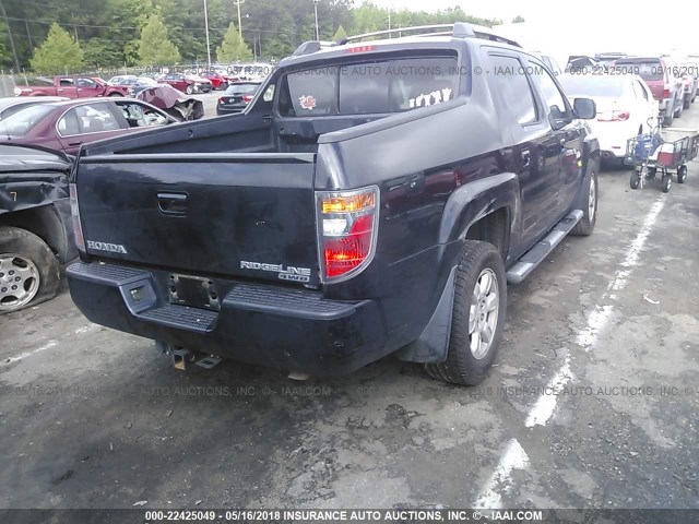 2HJYK16566H500749 - 2006 HONDA RIDGELINE RTL BLACK photo 4