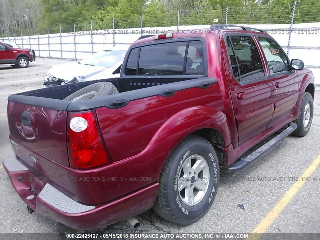 1FMZU77K85UB45634 - 2005 FORD EXPLORER SPORT TR  RED photo 4