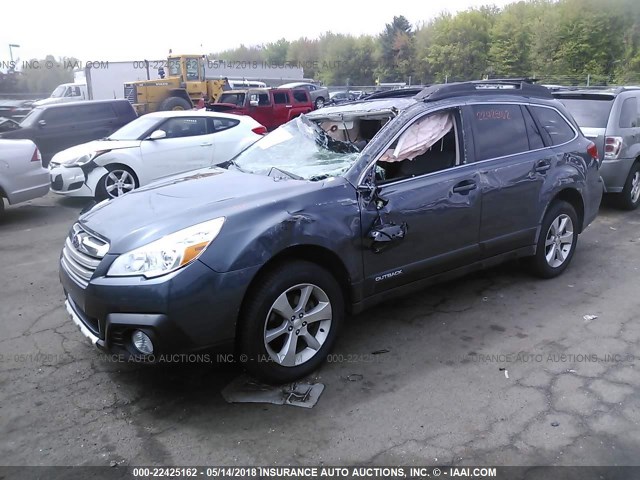 4S4BRBLC6E3307755 - 2014 SUBARU OUTBACK 2.5I LIMITED BLUE photo 2