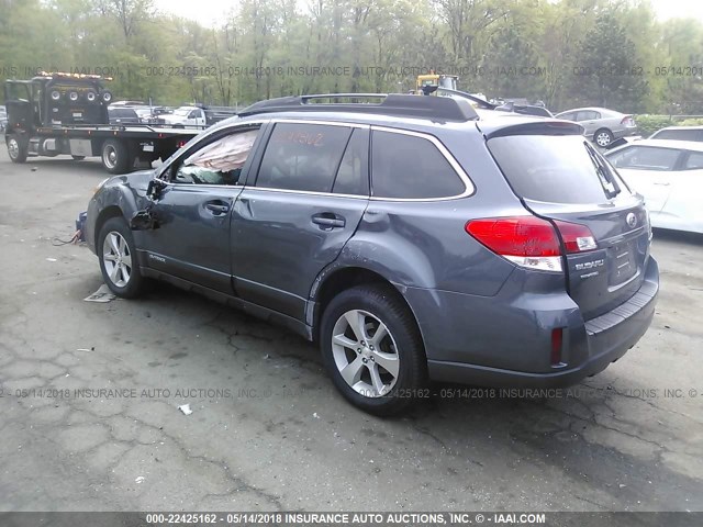 4S4BRBLC6E3307755 - 2014 SUBARU OUTBACK 2.5I LIMITED BLUE photo 3