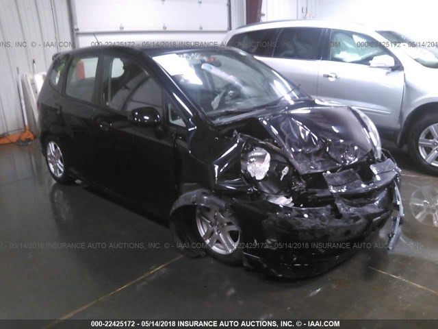 JHMGD38687S033323 - 2007 HONDA FIT S BLACK photo 1