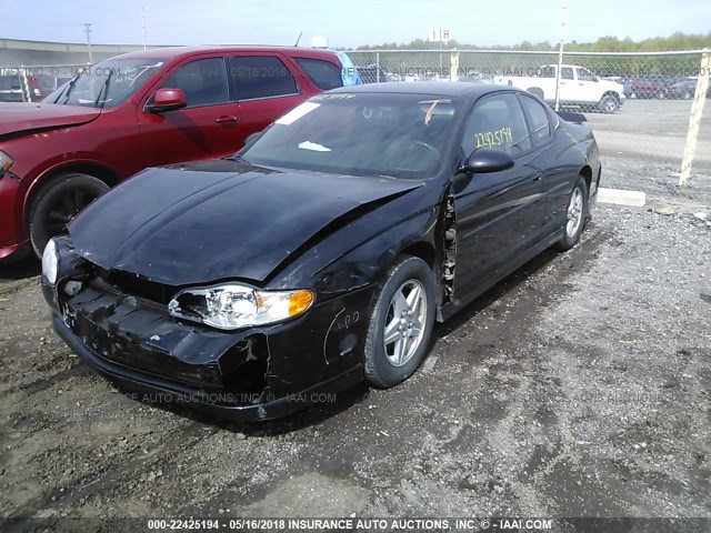 2G1WX15K229358370 - 2002 CHEVROLET MONTE CARLO SS BLACK photo 2