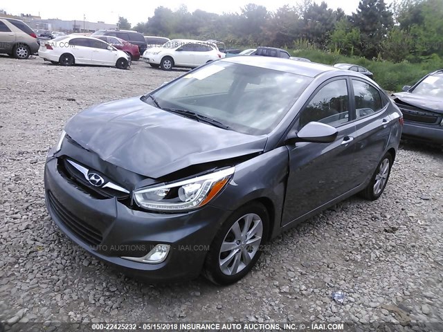 KMHCU4AEXEU748351 - 2014 HYUNDAI ACCENT GLS/SE GRAY photo 2