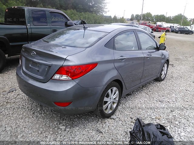 KMHCU4AEXEU748351 - 2014 HYUNDAI ACCENT GLS/SE GRAY photo 4