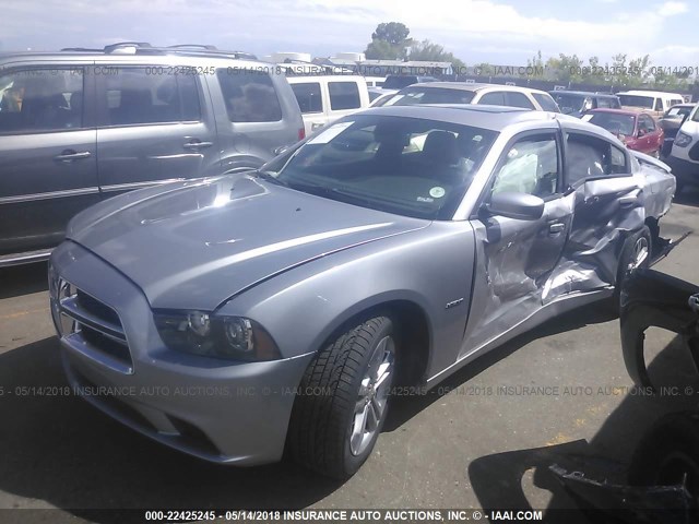 2C3CDXDT9EH354329 - 2014 DODGE CHARGER R/T SILVER photo 2