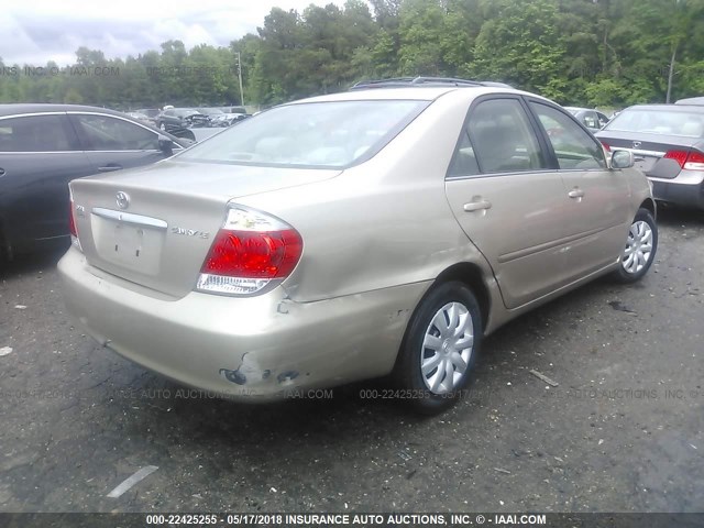 4T1BE32K15U399765 - 2005 TOYOTA CAMRY LE/XLE/SE ოქროსფერი ფოტო 4