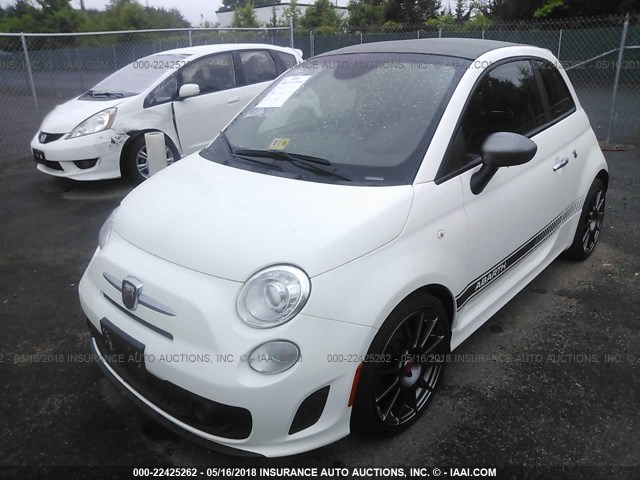 3C3CFFJH8DT743750 - 2013 FIAT 500 ABARTH WHITE photo 2