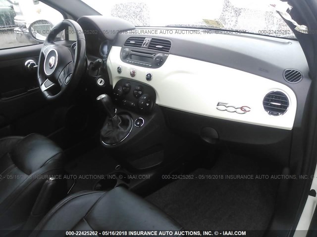 3C3CFFJH8DT743750 - 2013 FIAT 500 ABARTH WHITE photo 5