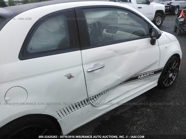 3C3CFFJH8DT743750 - 2013 FIAT 500 ABARTH WHITE photo 6