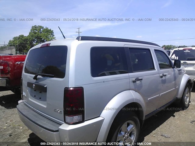 1D8GU28K48W234138 - 2008 DODGE NITRO SXT SILVER photo 4