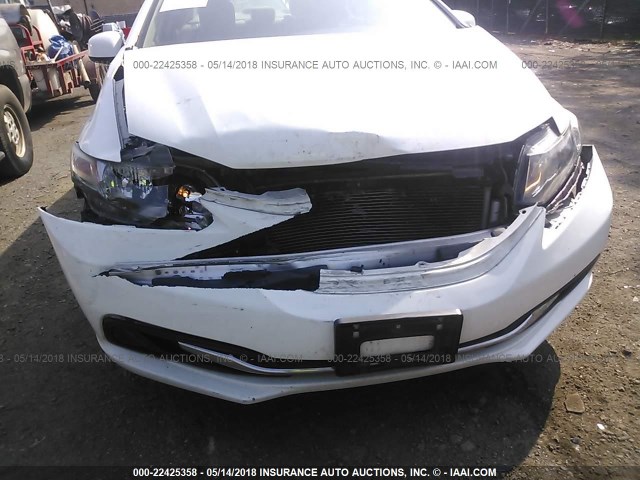 19XFB2F85DE233916 - 2013 HONDA CIVIC EX WHITE photo 6