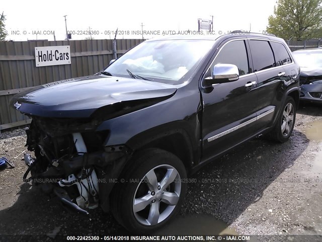 1J4RR6GG8BC654985 - 2011 JEEP GRAND CHEROKEE OVERLAND BLACK photo 2