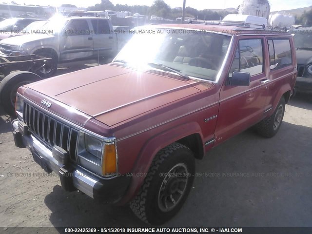 1JCML774XHT071662 - 1987 JEEP CHEROKEE LAREDO RED photo 2