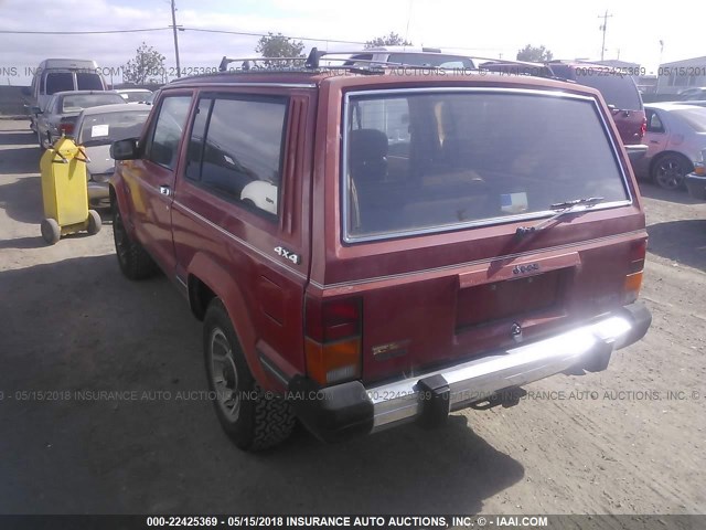 1JCML774XHT071662 - 1987 JEEP CHEROKEE LAREDO RED photo 3