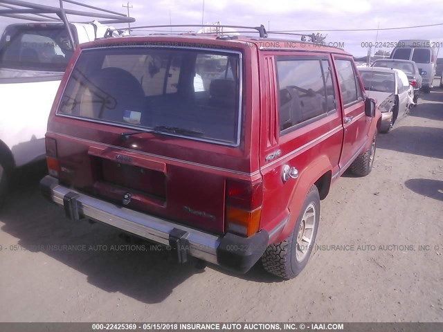 1JCML774XHT071662 - 1987 JEEP CHEROKEE LAREDO RED photo 4