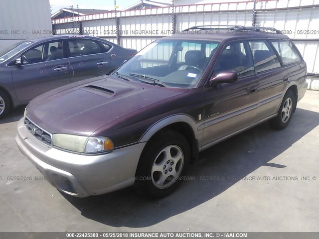 4S3BG6856X7605925 - 1999 SUBARU LEGACY OUTBACK/SSV/LIMITED/30TH MAROON photo 2