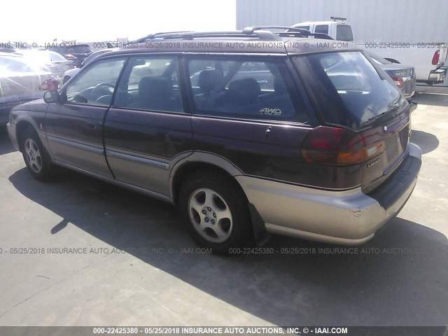 4S3BG6856X7605925 - 1999 SUBARU LEGACY OUTBACK/SSV/LIMITED/30TH MAROON photo 3