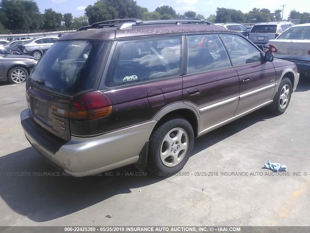 4S3BG6856X7605925 - 1999 SUBARU LEGACY OUTBACK/SSV/LIMITED/30TH MAROON photo 4