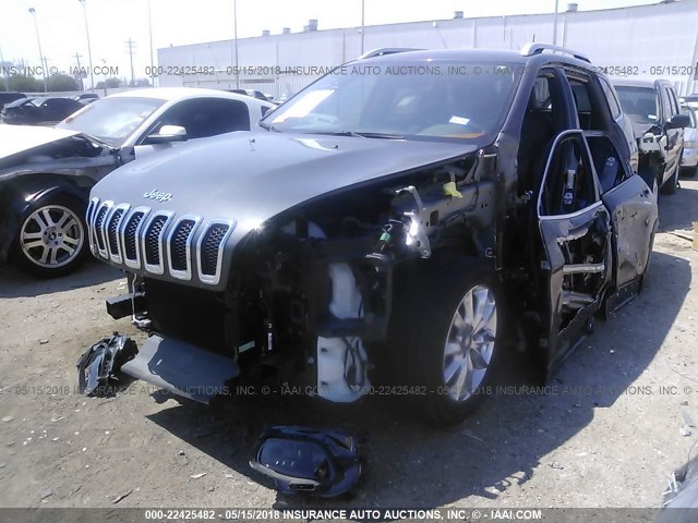 1C4PJLDB1GW217265 - 2016 JEEP CHEROKEE LIMITED GRAY photo 2