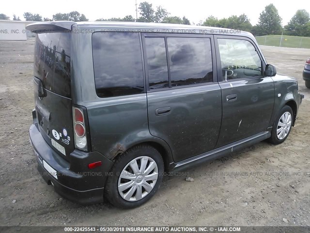 JTLKT334054027476 - 2005 TOYOTA SCION XB GREEN photo 4