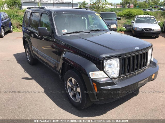 1J8GN28K08W170345 - 2008 JEEP LIBERTY SPORT BLACK photo 1