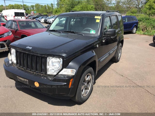 1J8GN28K08W170345 - 2008 JEEP LIBERTY SPORT BLACK photo 2