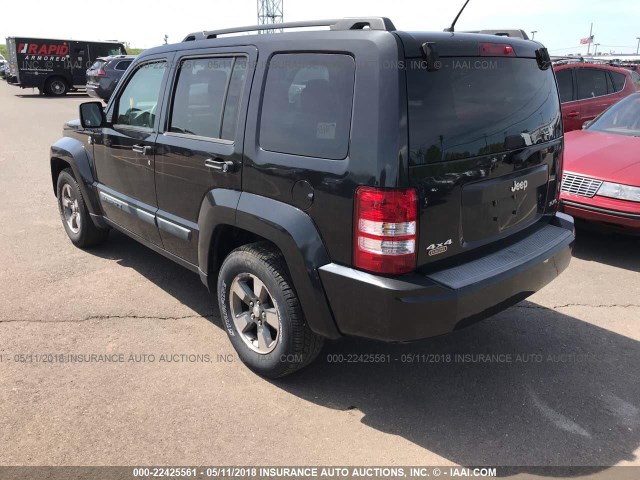 1J8GN28K08W170345 - 2008 JEEP LIBERTY SPORT BLACK photo 3